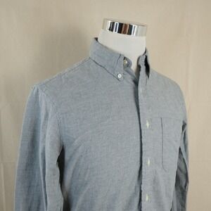 Made in New England Medium USA Made Flannel Button Down Shirt Gray Cotton Mens